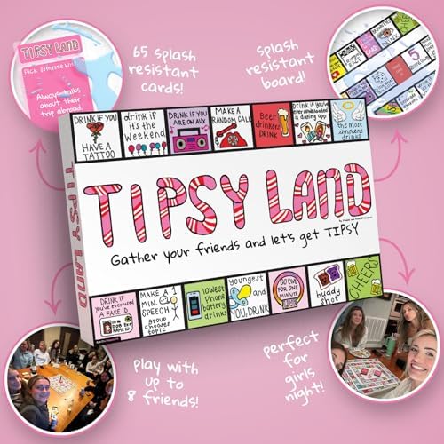 Tipsyland : Original Edition, Fun Challenges, Dares & Mini-Competitions, 3-8 Players, 18+
