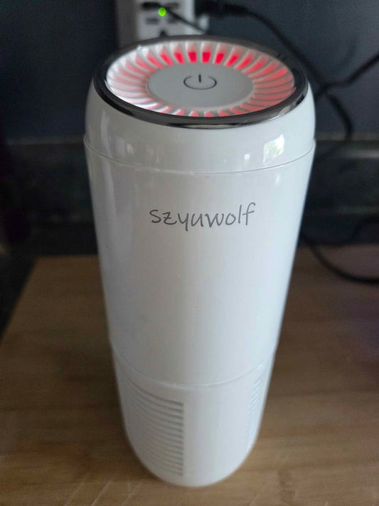 Portable Car & Home Air Purifier w/ HEPA Filter, Eliminates Smoke, Odor, Dust, Pollen, White