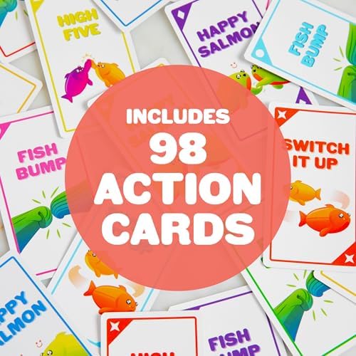 Happy Salmon : Quick Matching Card Game, 3-8 Players, Ages 6+