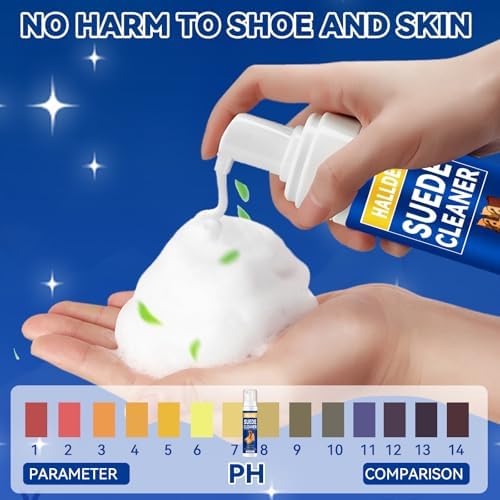 Shoe Cleaner for Suede, Nubuck, Leather, White Shoes, Removes Dirt & Stains, with Brush, 200ml