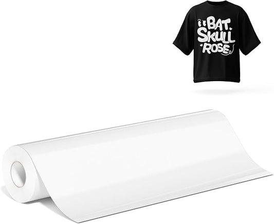 New Heat Transfer Vinyl, White, 12" x 10FT, for Fabric, DIY, Cricut, Sileelis