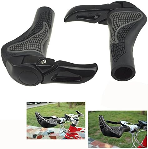 Ergonomic Rubber MTB Handlebar Grips, Black, Generic