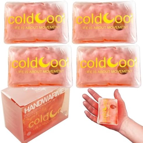 Reusable Gel Hand Warmers, Long Lasting Heat, Rechargeable Click & Boil, 4 Pack, Pink, for Women & Men