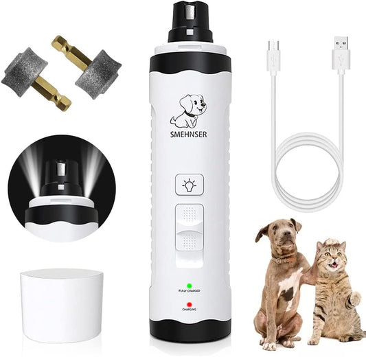 slaixiu Dog Nail Grinder, 2-Speed Electric, Quiet, 2 LED Lights, for Dogs