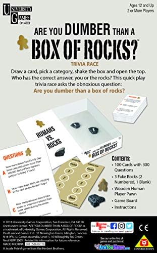 Are You Dumber Than A Box of Rocks : Card Game by University Games