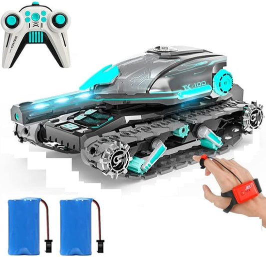 Water Bomb RC Tank, Gesture Sensing, 4WD, 360° Rotating, KINGCOO, 1:16 Scale