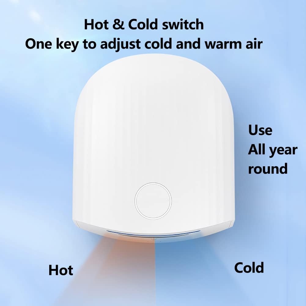 Electric Hand Dryer, 1200W, HEPA Filter, Smart Induction, with Drain Tray, Adjustable Hot and Cold