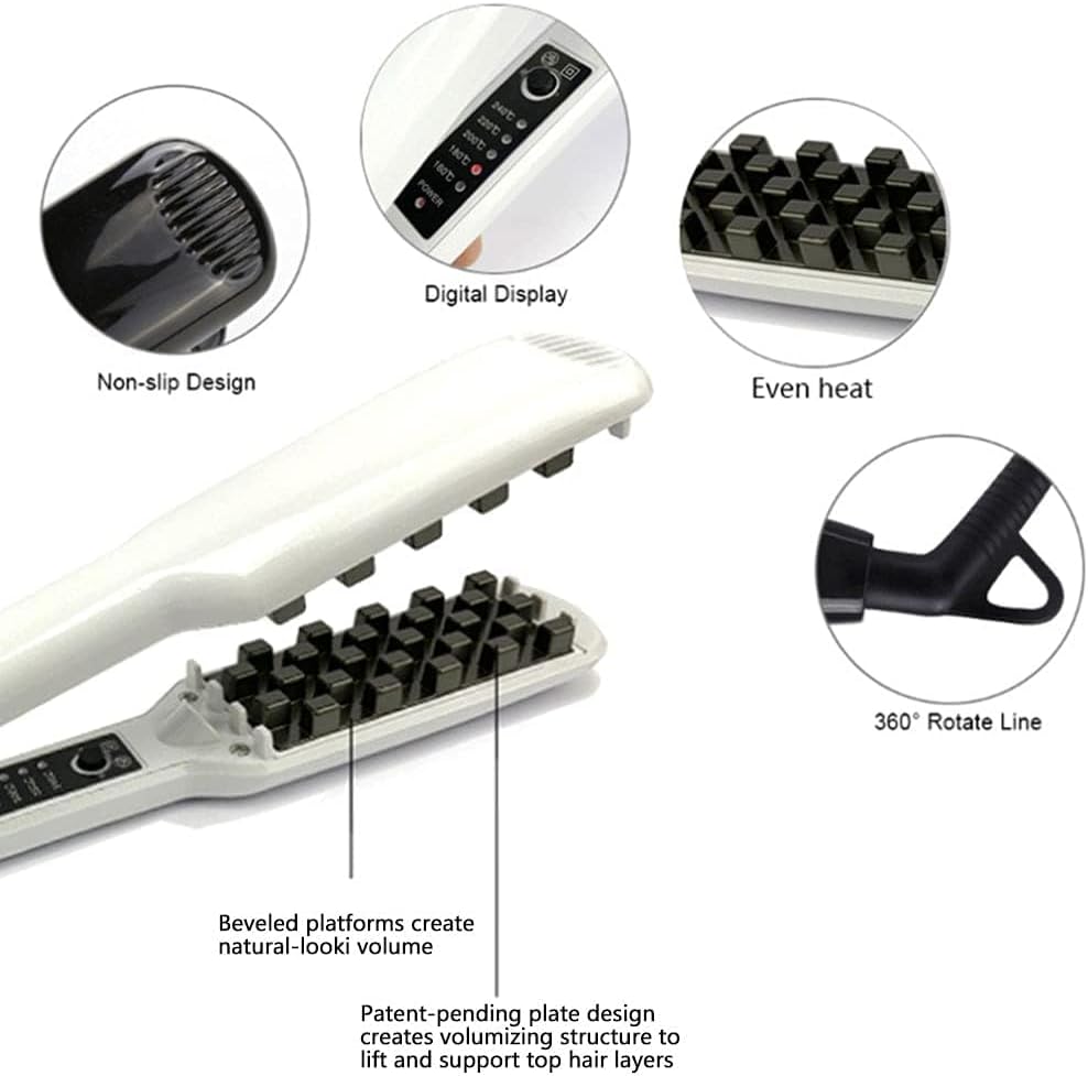 Hair Crimper, Ceramic, Professional, 5 Temperatures, for Volumizing, Curling, Corn Hair