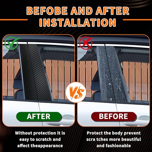 Car Door Sill Protector, Carbon Fiber Thickened Tape, 2x394in, Black