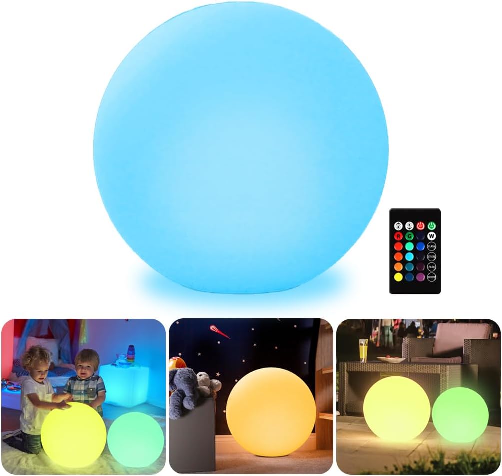 New 35cm 14-in Glowing LED Ball Light Rechargeable Dimmable RGB Color Changing Mood Lamp