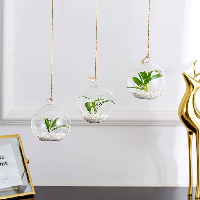 Glass Terrarium Globe Ornaments, 3.15" Diameter, 12 Pcs, Hanging Candle Holders, NUPTIO

 1