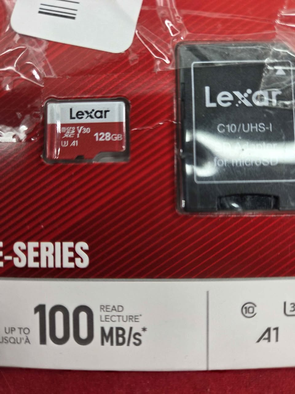 128GB Micro SD Card, Up to 100MB/s, A1, U3, V30, Class10, High Speed with Adapter, Lexar