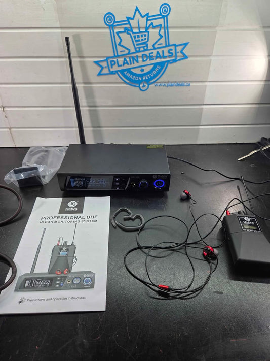 UHF Dual Channel Wireless In-Ear Monitor System for Stage Musicians, PRO ER-102, D Debra Audio