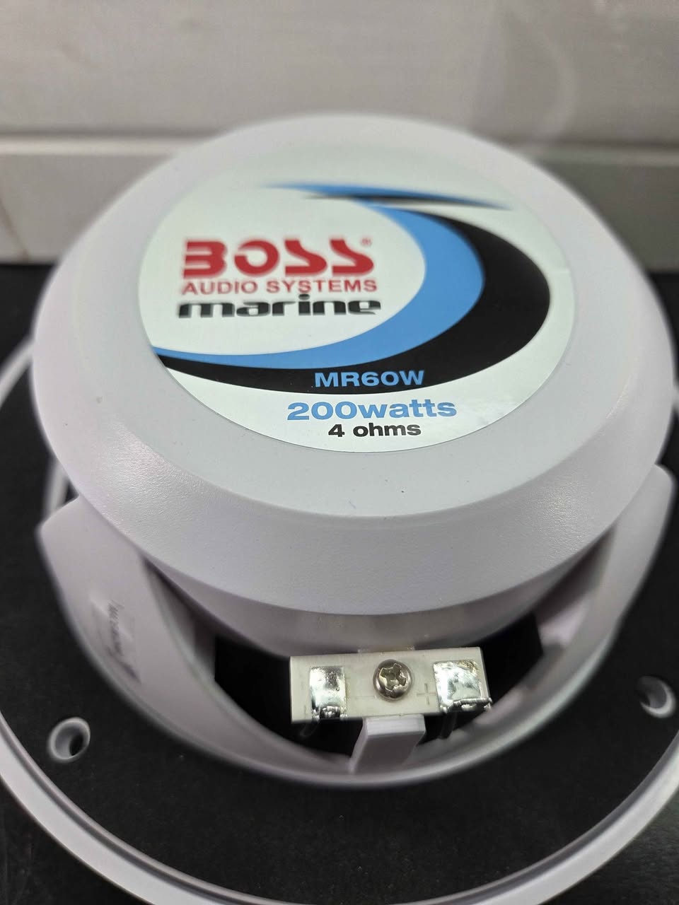 6.5" 200W 2-Way Weatherproof Marine Speakers, Full Range Audio (Pair), White, MR60W, BOSS Audio
