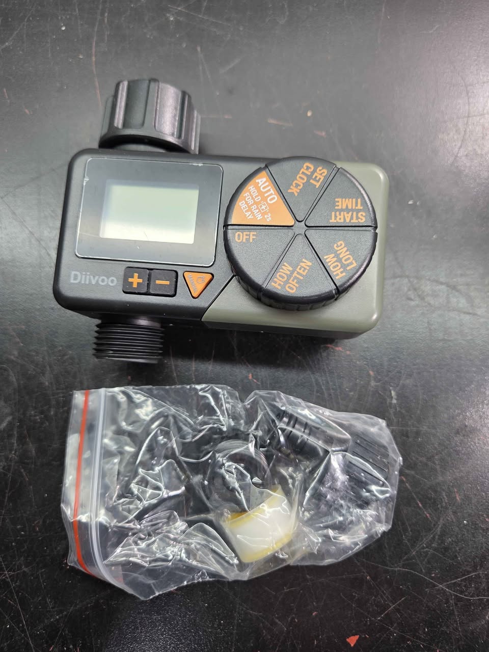 Digital Water Sprinkler Timer with Rain Delay, Manual Mode & Programmable Scheduling, Diivoo