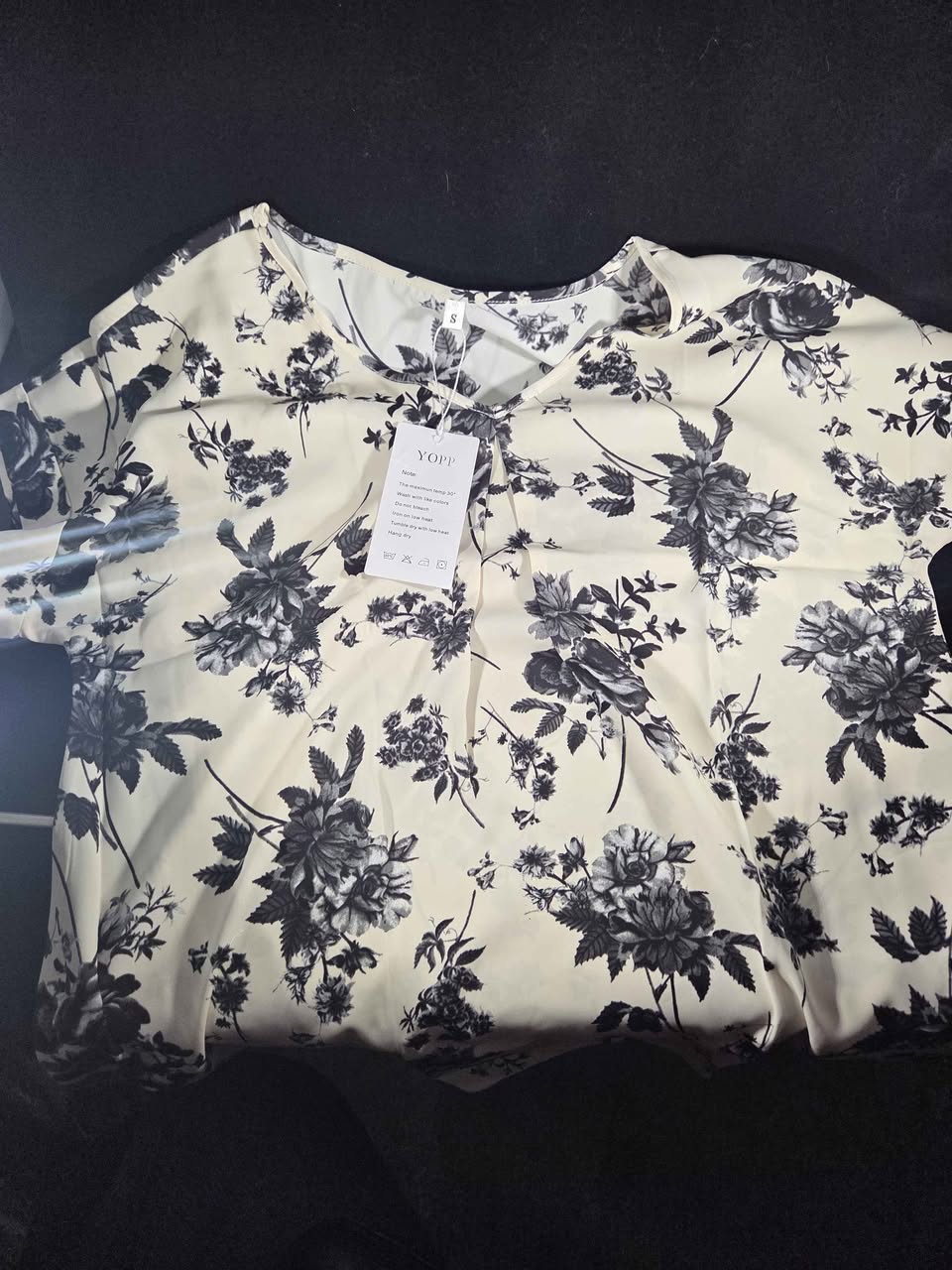Women's (Size Small) Elegant Casual V Neck Short Sleeve Chiffon Blouse, YOPP