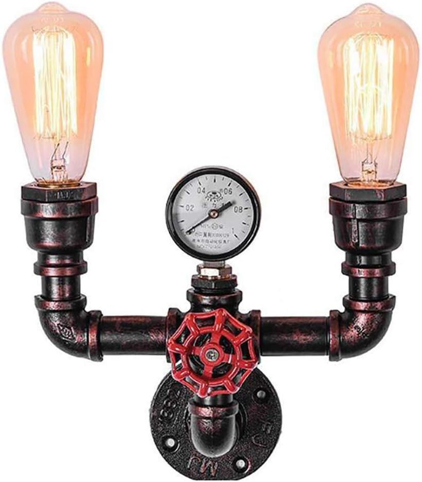 Wall Sconces Vintage Rustic Wall Light Fixtures Water Pipe Wall Lamp Steampunk 2 Lights Wall Mount
