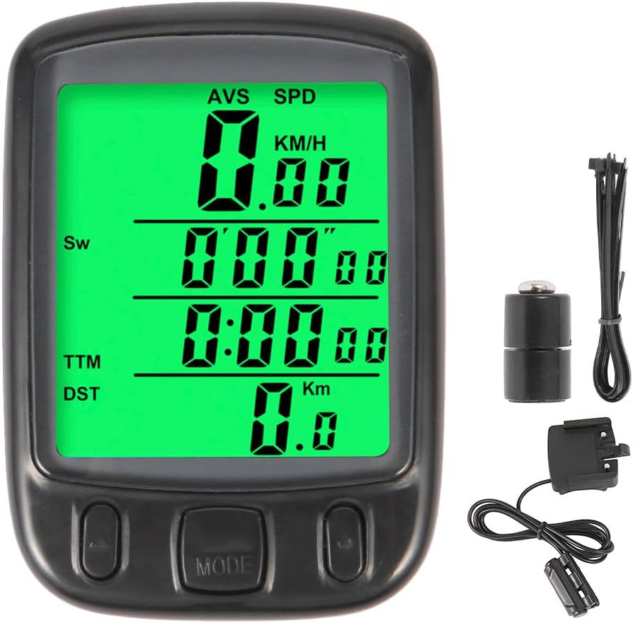 Bike Computer, Odometer Speedometer, 22 Function, Waterproof, LCD Backlight