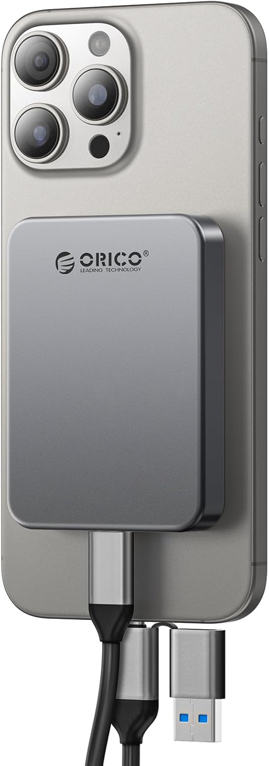 512GB Magnetic Portable SSD, 4K ProRes HDR Record, 460MB/s, for iPhone 16 Pro Max, ORICO