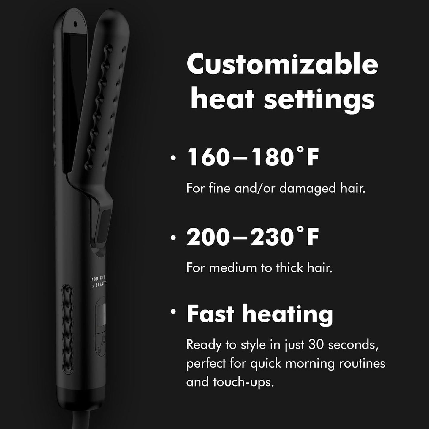 New 2-in-1 Hot & Cool Curling Iron, Ceramic Wand, Adjustable Temp, Auto-Off, Long Cord