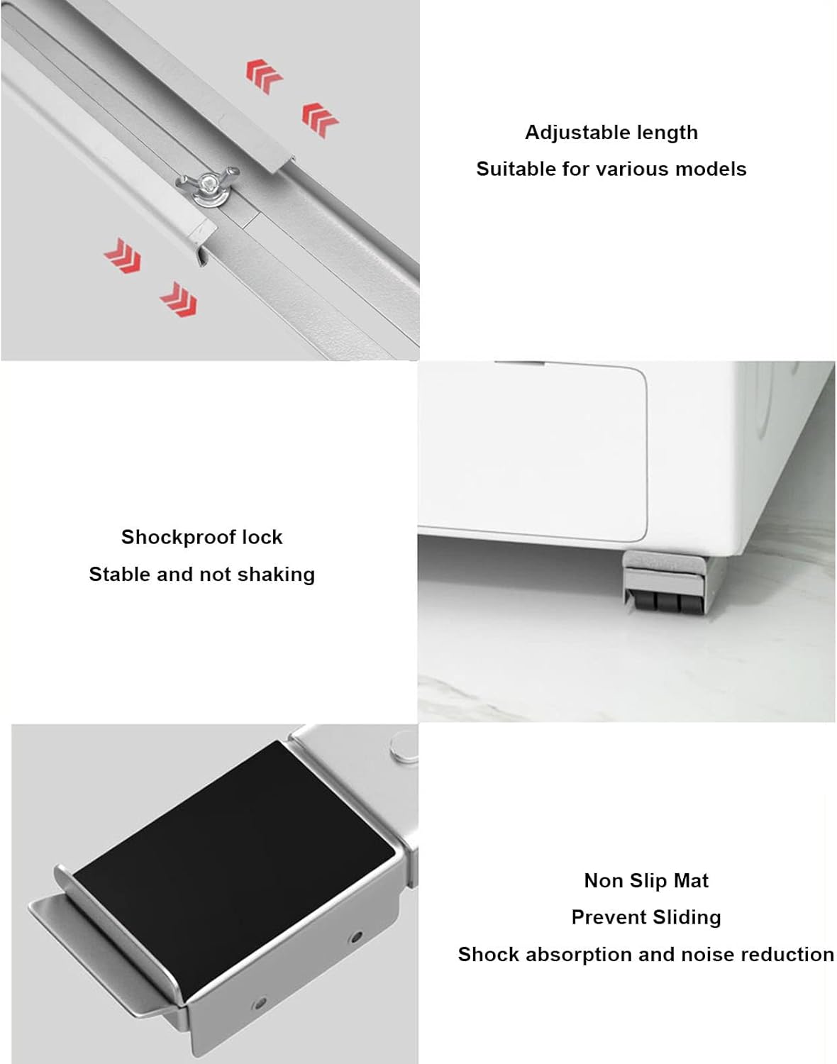 2 Sets Heavy Duty Extendable Appliance Rollers, Mobile Base for Furniture & Washing Machines