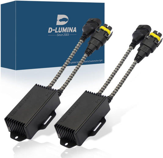 New D-Lumina H8 H9 H11 LED Canbus Decoder, Anti Flicker Harness, Error Free, Pack of 2