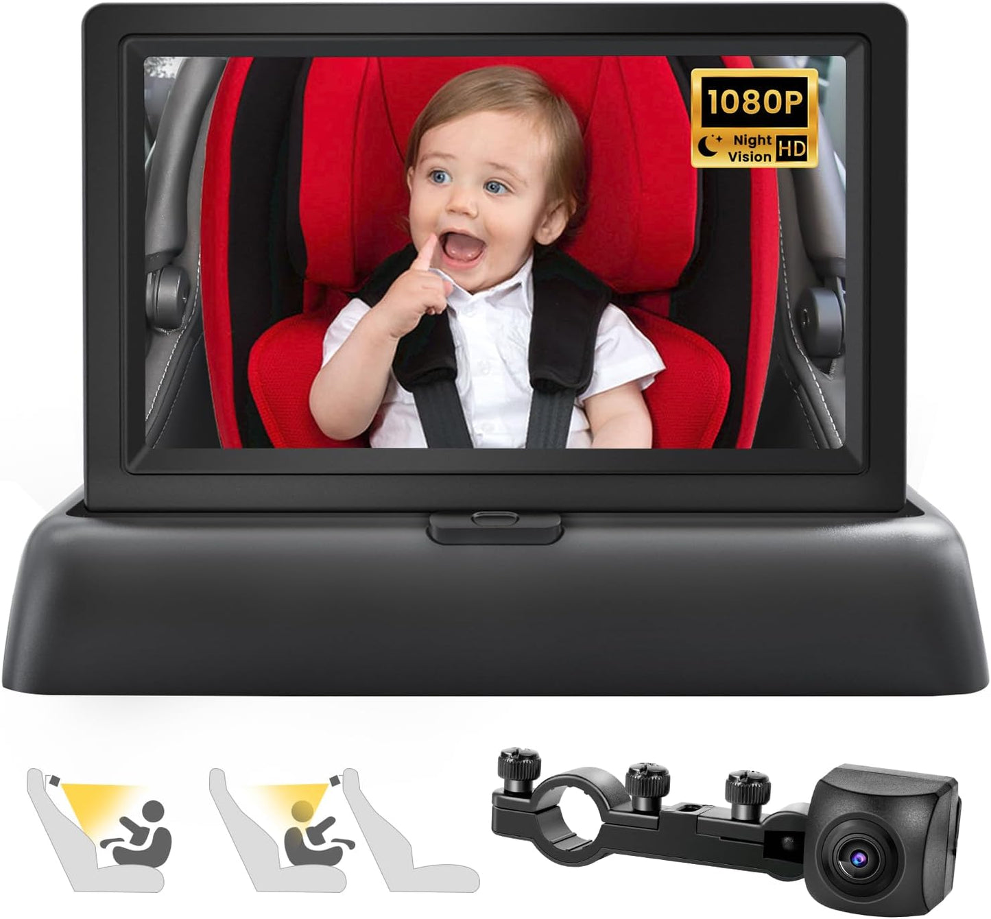 New Baby Car Camera, 4.3" HD, Night Vision, Adjustable, Cartreque