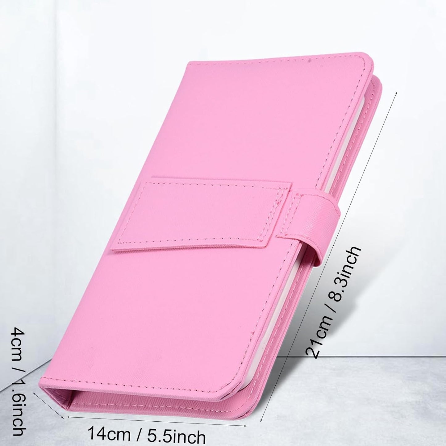 Portable Bluetooth Keyboard, Pink Leather Case, Detachable Flip Case, Stand for 4.5''-6.8'' devices