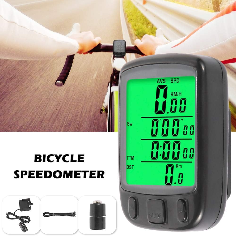 Bike Computer, Odometer Speedometer, 22 Function, Waterproof, LCD Backlight