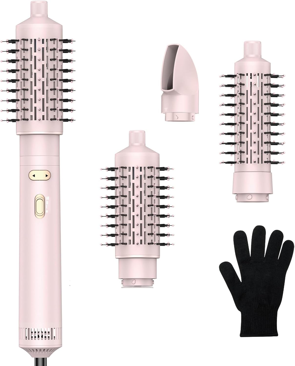 New 3-in-1 Rotating Hair Dryer Brush, Spinning, Detachable Heads (2"&1.5"), 3H/2S, Curl/Straight