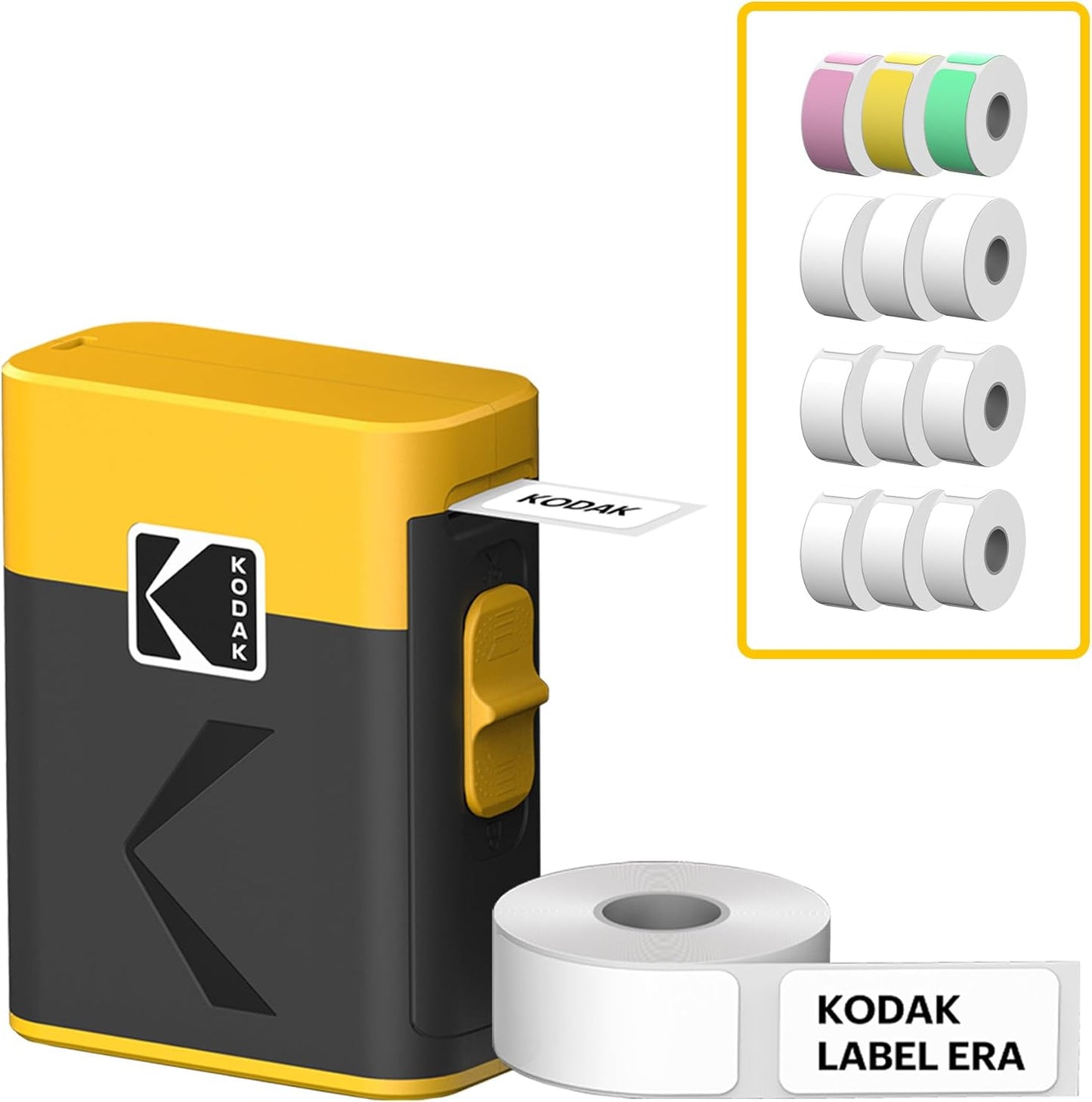New KODAK Label ERA M50 Label Maker Bundle, Yellow, with 13 Rolls