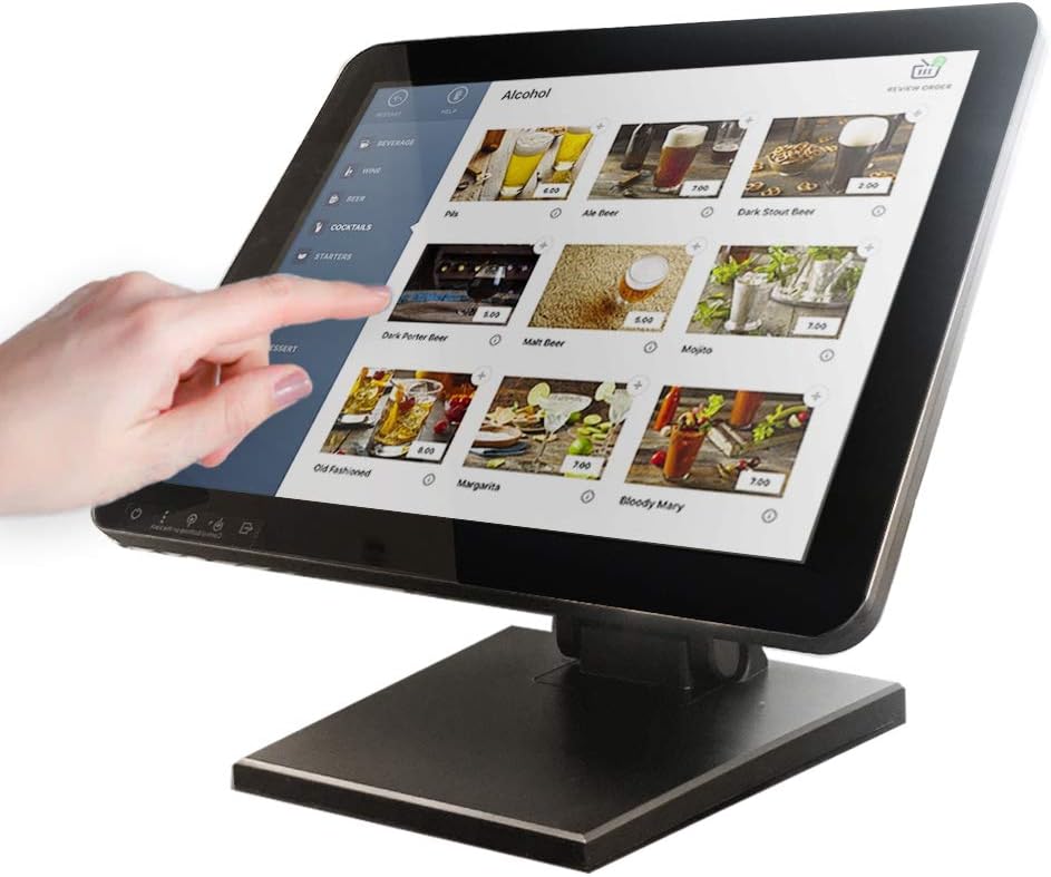 15" Plug-and-Play POS Touchscreen Monitor, Capacitive True Flat Seamless Design, ANGEL POS