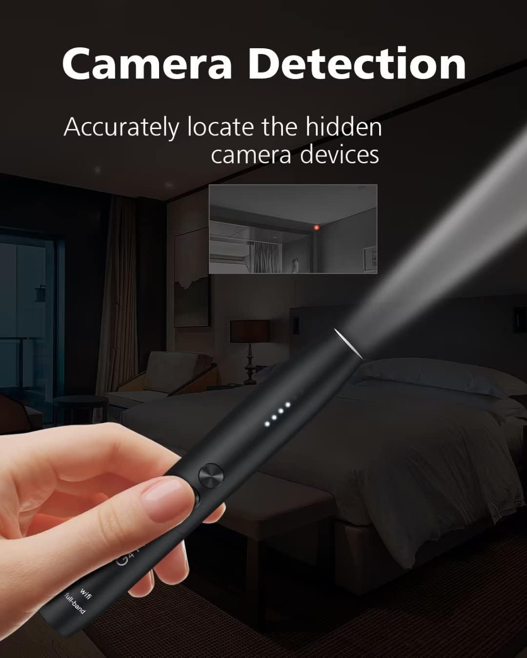 Jepwco G4 Pro Anti Spy Detector, for Camera, Bug, 5 Levels, 25H Working Time, Pen Shape