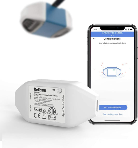 Smart Wi-Fi Garage Door Opener, App Control, Works with Alexa & Google, No Hub Needed, Refoss