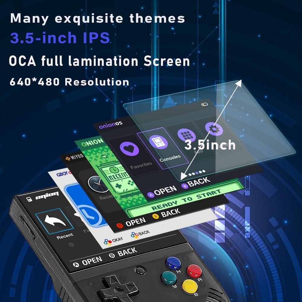 Retro Handheld Gaming Console w/ 3.5" IPS Screen & WiFi, Includes Portable Case, Mini Plus, Miyoo