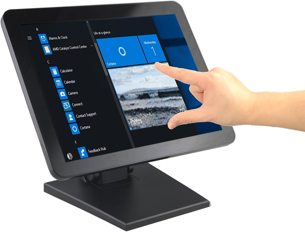15" Plug-and-Play POS Touchscreen Monitor, Capacitive True Flat Seamless Design, ANGEL POS