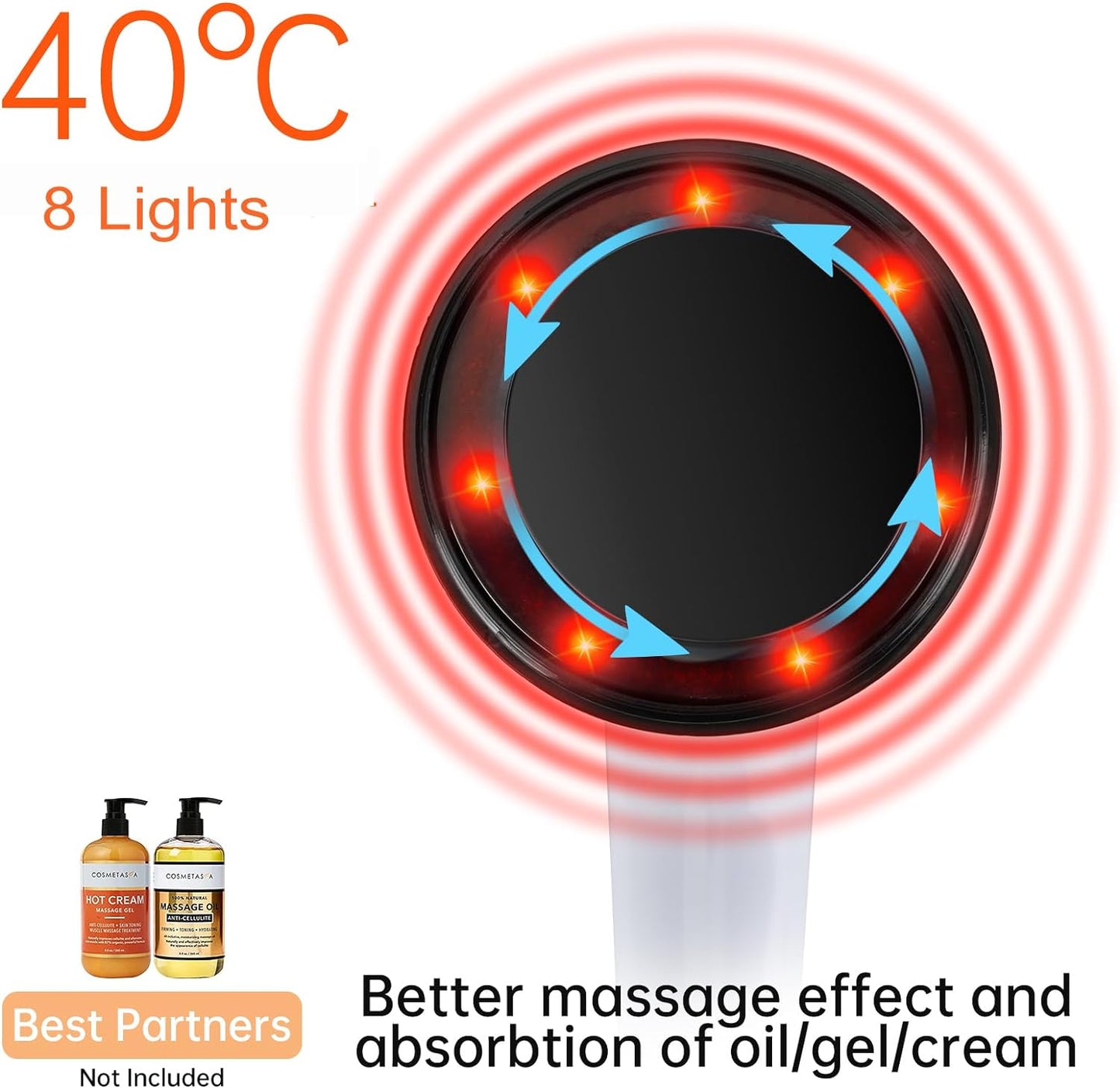 Cordless Cellulite Remover Massager, 8 Heads, Rechargeable, Body Sculpting, PAHTTO