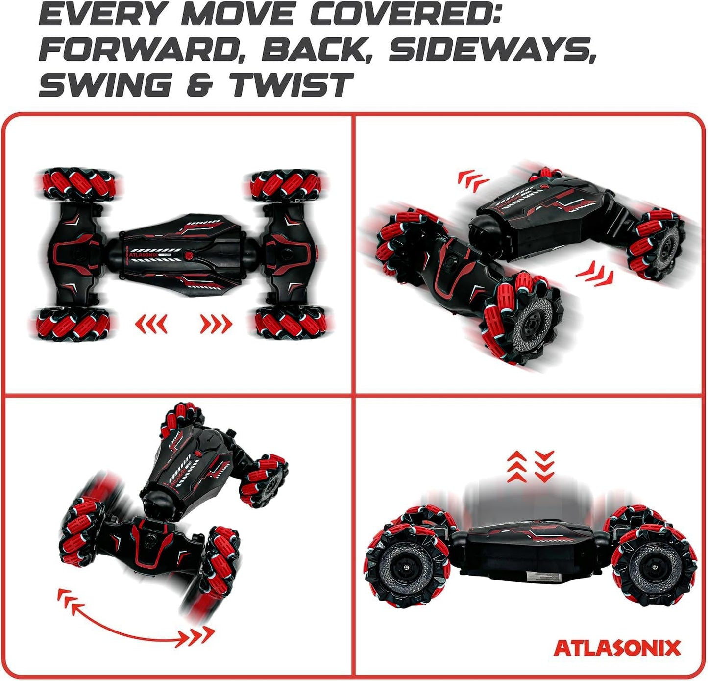 Gesture Sensing RC Stunt Car, 360° Rotating Stunts, Double-Sided Driving, Rechargeable