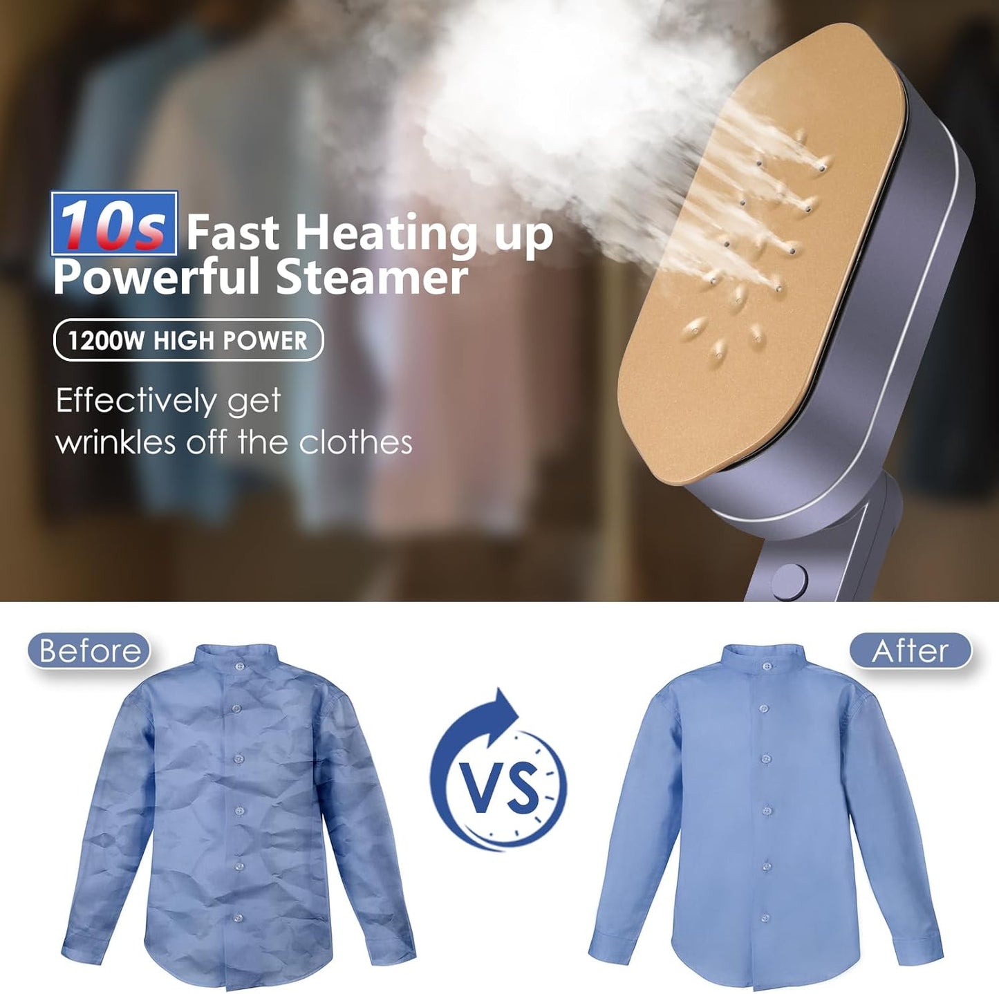 New Travel Small Iron with 8 Levels of Steam, rapid heating, overheat shutoff