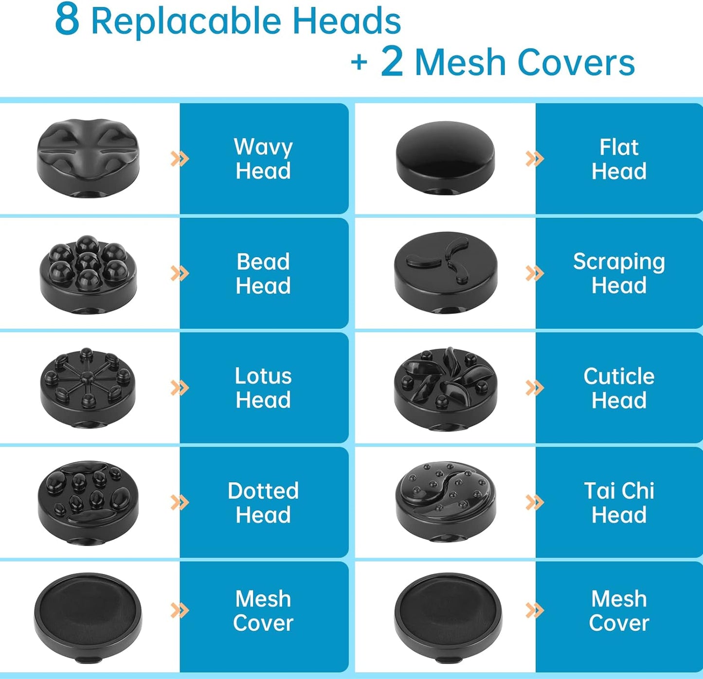 Cordless Cellulite Remover Massager, 8 Heads, Rechargeable, Body Sculpting, PAHTTO