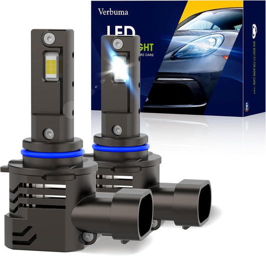 Verbuma 9006 HB4 LED Headlight Bulbs, 24000lm, 6500K, Wireless, Canbus Error Free, 2 Pack