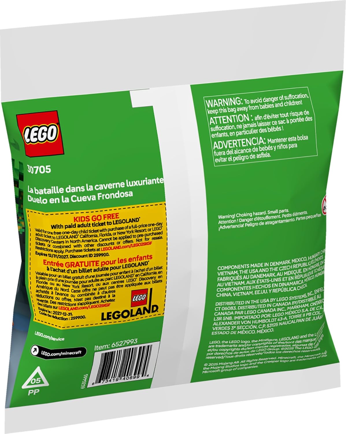 LEGO Minecraft The Lush Cave Fight 30705, 40 Pieces, Polybag