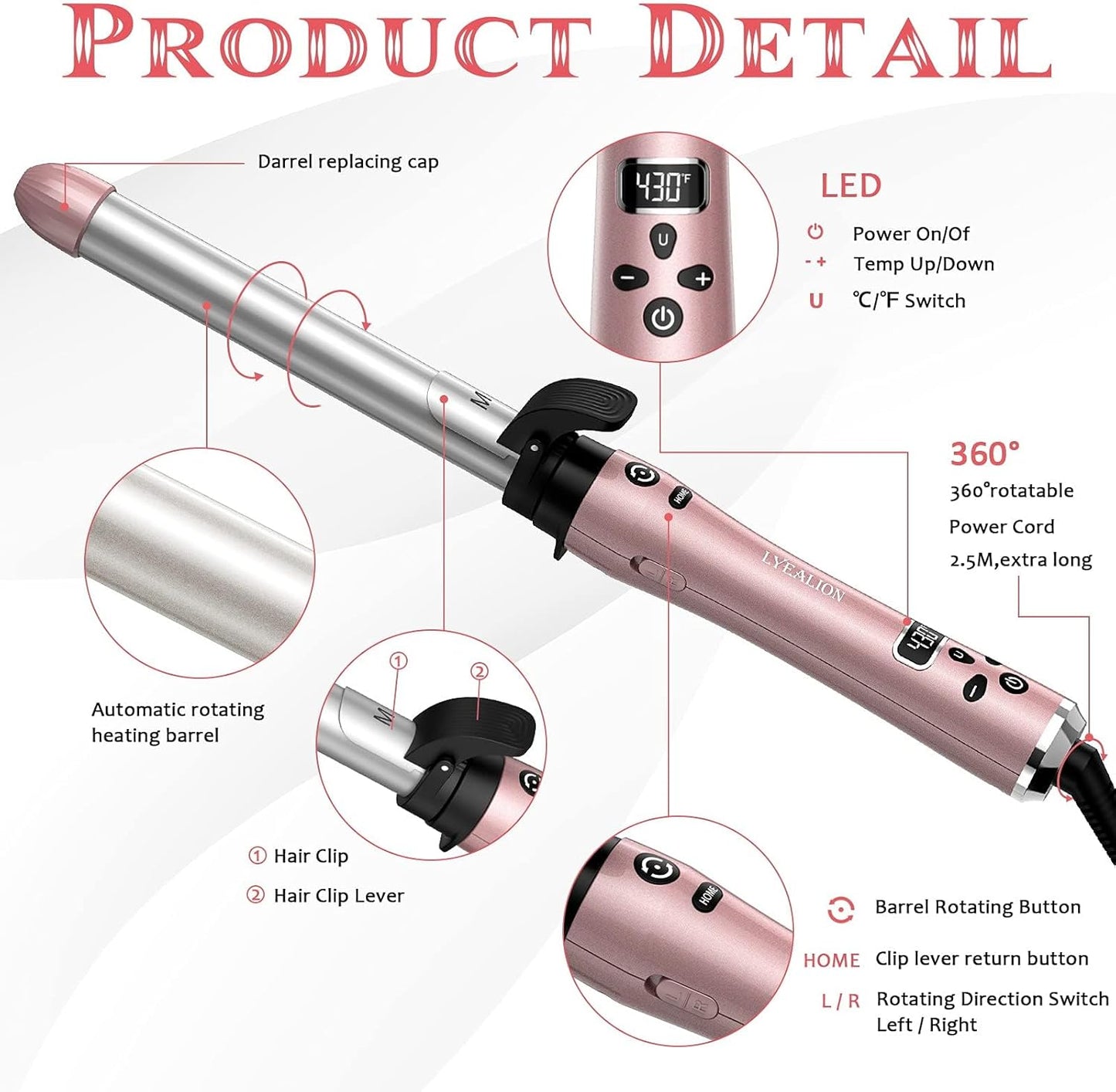 New Automatic Hair Curler, 3-in-1, Curling Iron, Lyealion