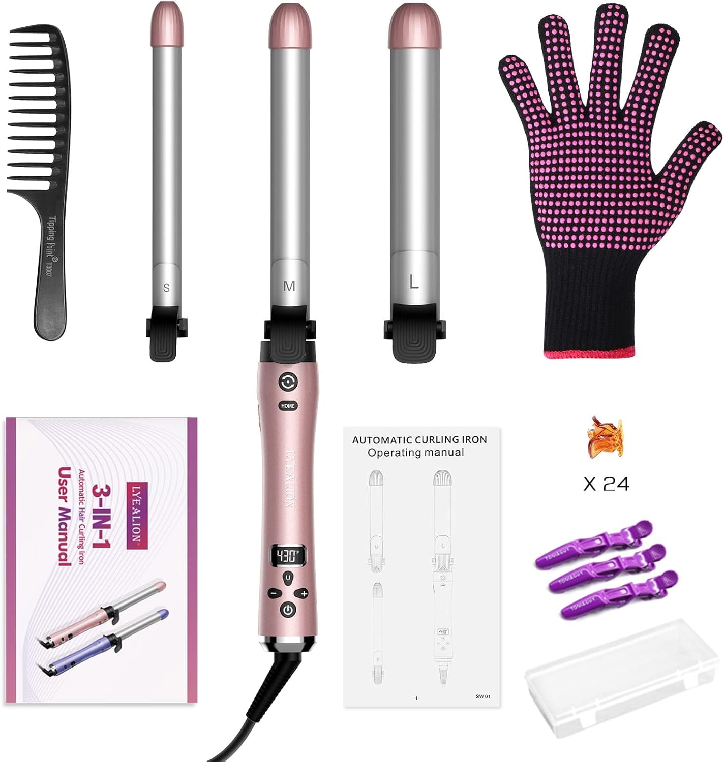 New Automatic Hair Curler, 3-in-1, Curling Iron, Lyealion
