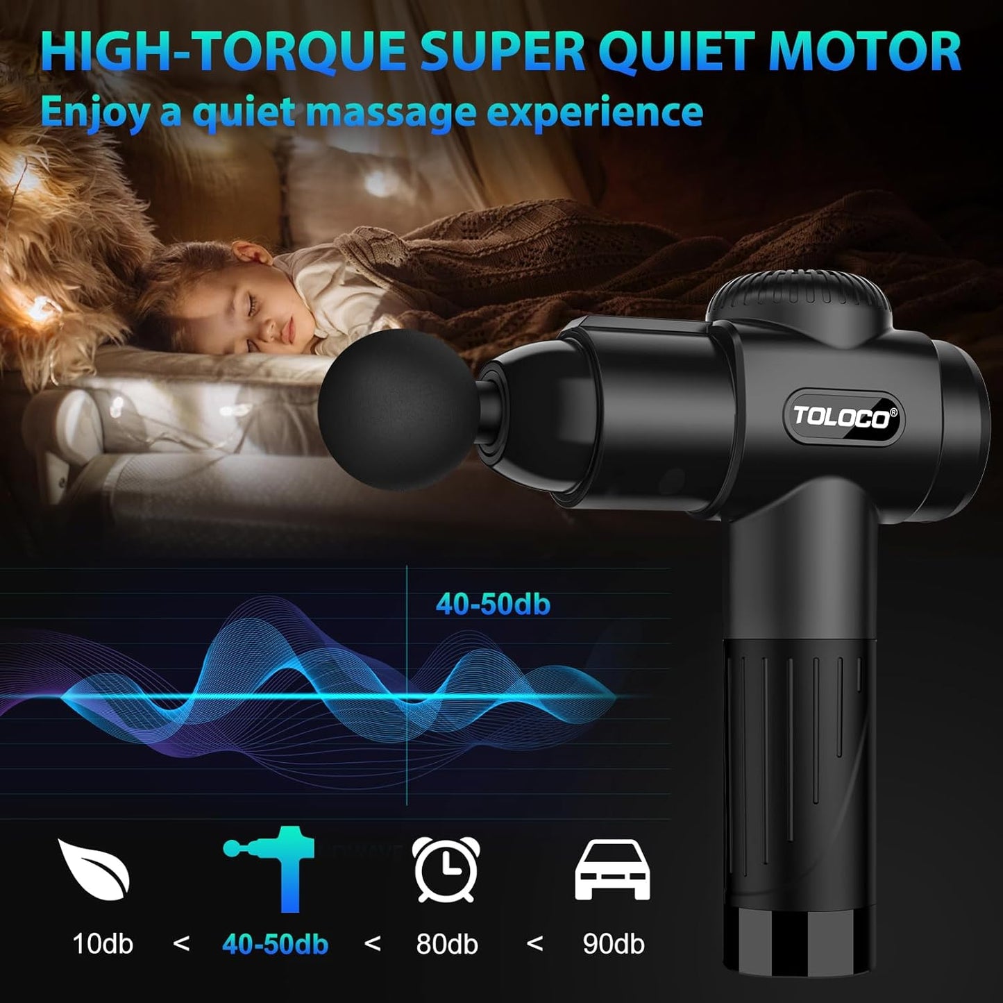 New Massage Gun, Deep Tissue, 10 Heads, Silent Motor, Pain Relief, TOLOCO