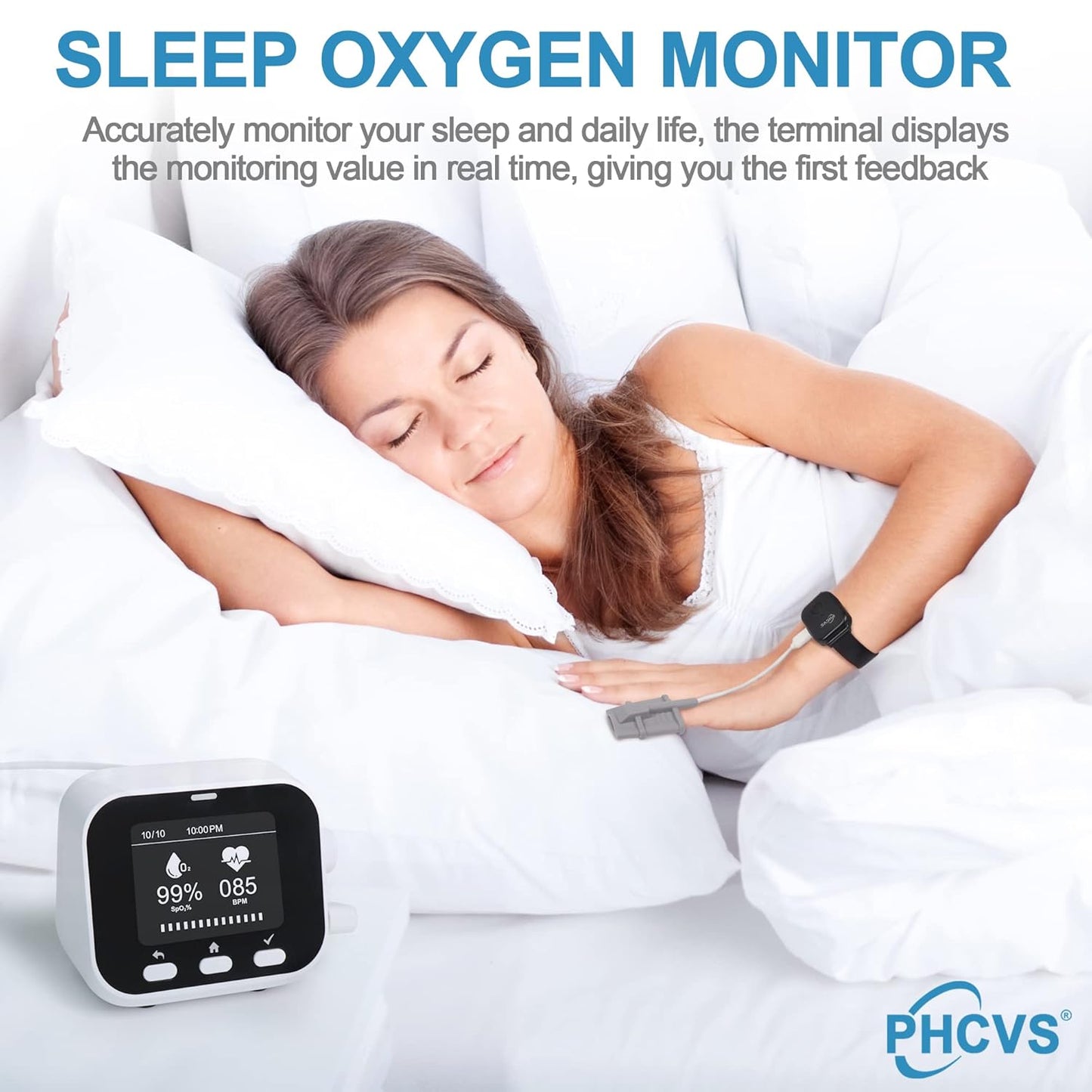 PHCVS Sport O2 Monitor for Adults, Wearable, Continuous O2 & Heart Rate Tracking, Sports Use Only