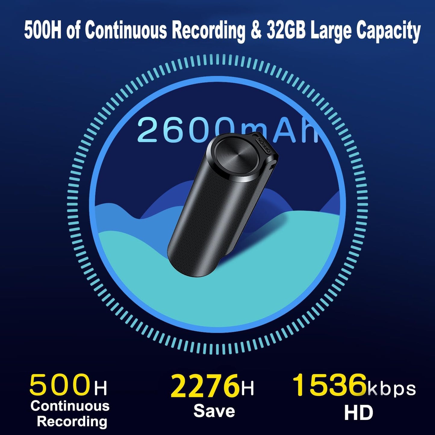 32GB Voice Recorder with AI Triple Noise Reduction, 300-Day Standby for Lectures, Meetings