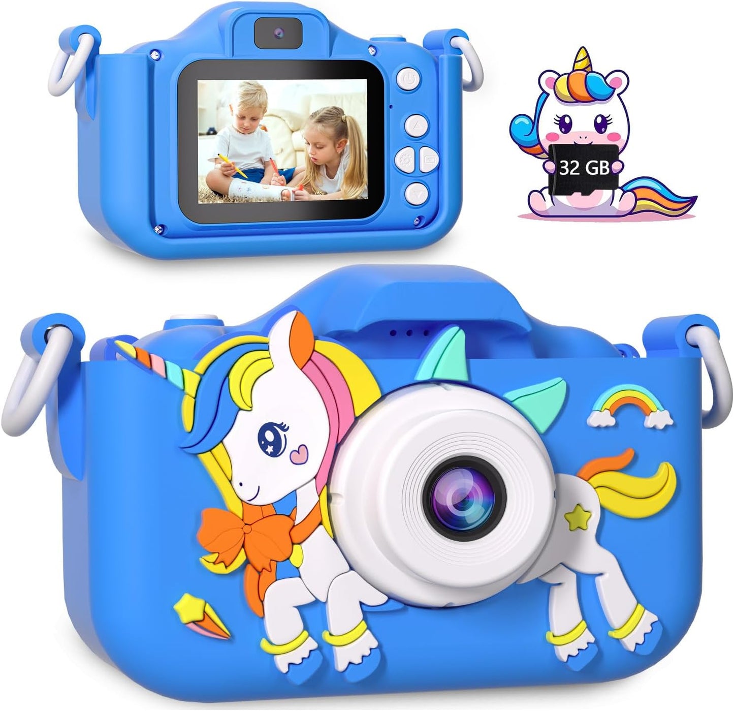 Kids Camera for 3-12 Year Old, 32GB Card, Blue