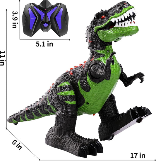 RC Dinosaur, Walking Tyrannosaurus Rex, Lights, Sounds, 360 Rotation Stunt, Rechargeable, TEMI