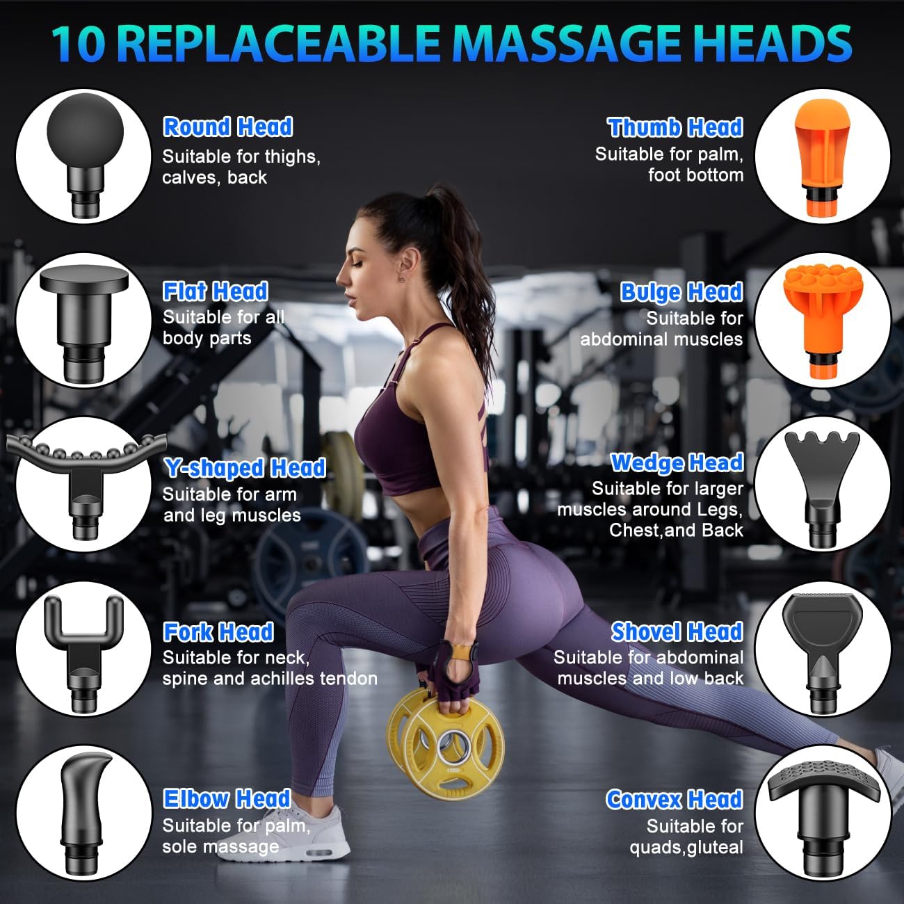 New Massage Gun, Deep Tissue, 10 Heads, Silent Motor, Pain Relief, TOLOCO